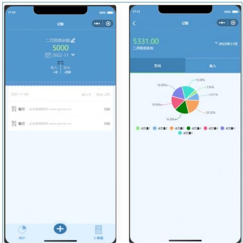 微信记账小程序源码下载|智能财务管理系统开发|Vue.js+ECharts技术方案